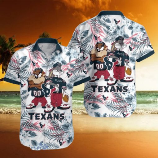 Houston Texans Hawaiian Shirt Taz and Bugs For NFL Team