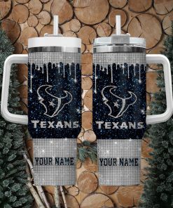 Houston Texans Personalized NFL Glitter and Diamonds Bling 40oz Stanley Tumbler