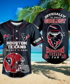Houston Texans We Are Texans Black Skull Design Baseball Jersey