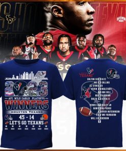 Houston texans 2023 afc wild card playoffs winners team city let’s go texans shirt