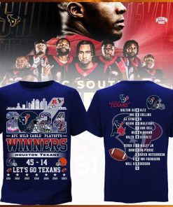 Houston texans 2024 afc wild card playoffs winners team city let’s go texans shirt