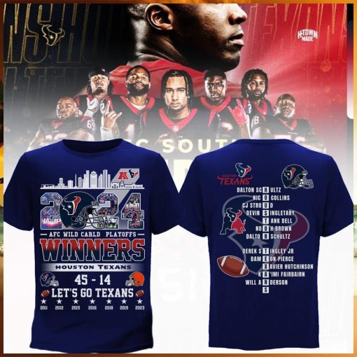 Houston texans 2024 afc wild card playoffs winners team city let’s go texans shirt