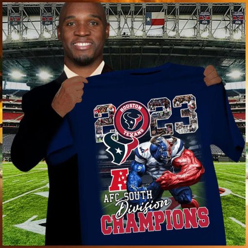 Houston texans mascot team 2023 afc south division champions shirt