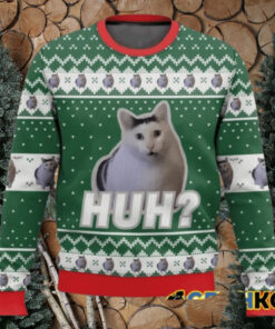 Huh Cat meme Christmas Ugly Sweater