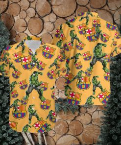 Hulk Marvel Avengers Style Clothing Funky Hawaiian Shirts Barcelona Fc