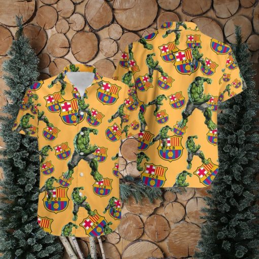 Hulk Marvel Avengers Style Clothing Funky Hawaiian Shirts Barcelona Fc