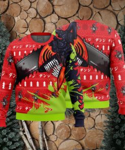 Hybrid Form Denji Chainsaw Man Ugly Christmas Sweater