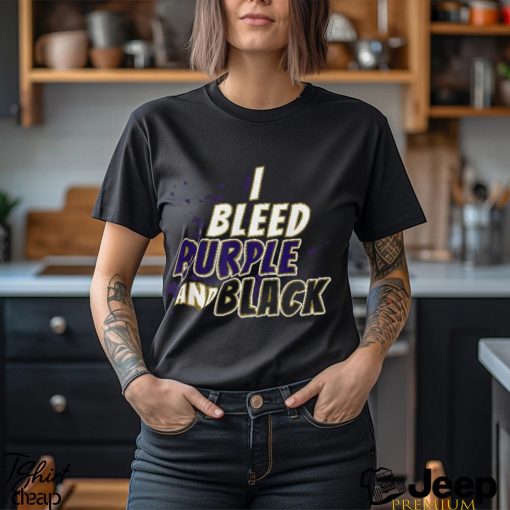 I Bleed Purple And Black Merch Baltimore Football Shirt