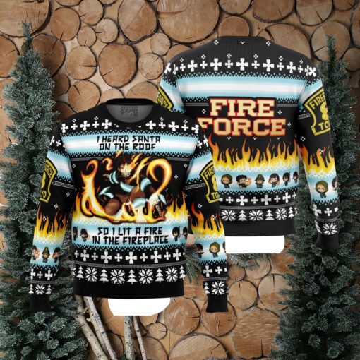 I Heard Santa on the Roof Fire Force Ugly Christmas Sweaters