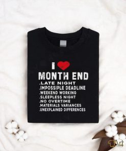 I Love Month End Funny Accountants Quotes Birthday Shirt