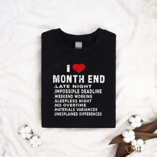 I Love Month End Funny Accountants Quotes Birthday Shirt