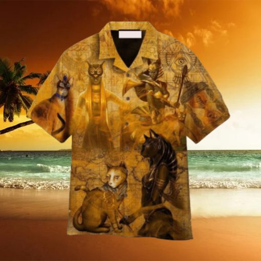I Love The Myths Of Ancient Egyptian Cat Yellow Hawaiian Shirt