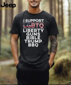 I Support LGBTQ Liberty Guns Bible Trump Bbq Shirt