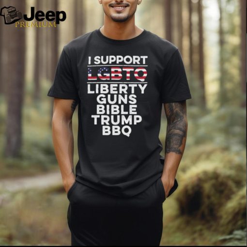 I Support LGBTQ Liberty Guns Bible Trump Bbq Shirt