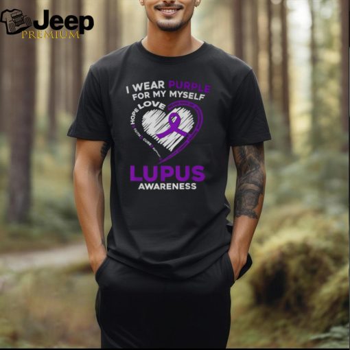 I Wear Purple For Myself Lupus Awareness Purple Ribbon Long Sleeve T Shirt