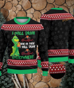 I Will Drink Here Or There I Will Drink Everywhere Grinch Ugly Christmas Sweater