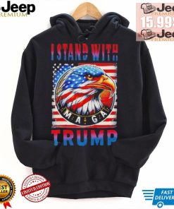 I stand with Trump Maga America flag shirt