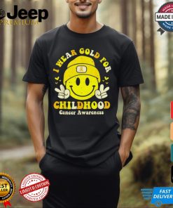 I wear gold for childhood cancer awareness gold ribbon shirt