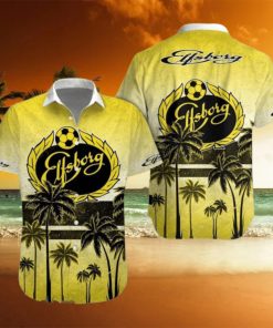 IF Elfsborg Palm Tree Yellow Logo Hawaiian Shirt Impressive Gift