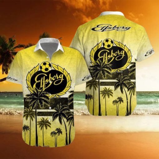 IF Elfsborg Palm Tree Yellow Logo Hawaiian Shirt Impressive Gift