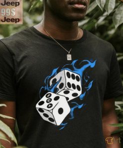 Icy Flaming Dice Graphic Tee Shirt