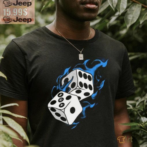 Icy Flaming Dice Graphic Tee Shirt