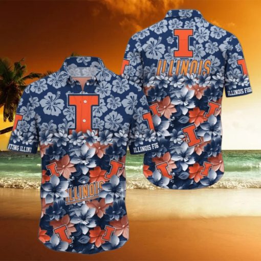 Illinois Fighting Illini NCAA3 Hawaiian Shirt Trending Summer