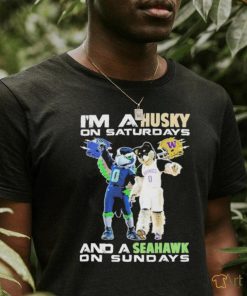 I’m A Washington Huskies On Saturdays And Seattle Seahawks On Sundays Mascot Shirt