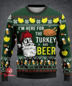 I'm Here For The Turkey and Beer Ugly Sweater