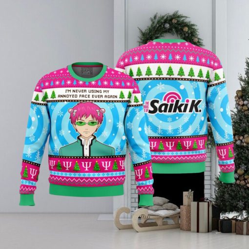 I’m Never Using The Disastrous Life of Saiki K Ugly Christmas Sweater