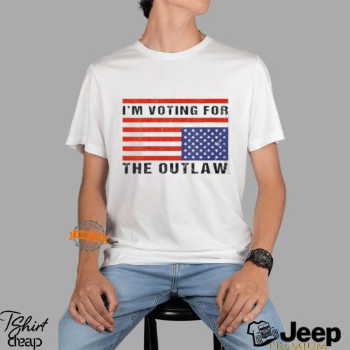 Im Voting The Outlaw Donald Trump 2024 Maga American Flag Shirt