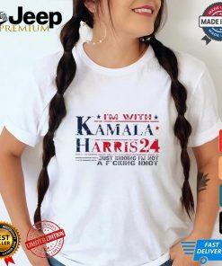 I’m with Kamala just kidding not idiot retro election 2024 Kamala Harris shirt