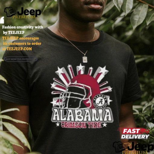 Image One Men’s Alabama Crimson Tide Grey Helmet Star T Shirt