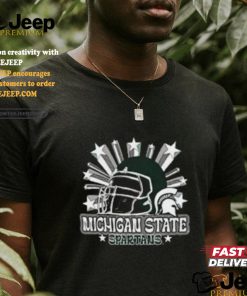 Image One Men's Michigan State Spartans Grey Helmet Star T Shirt