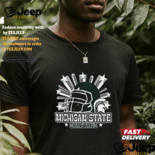 Image One Men’s Michigan State Spartans Grey Helmet Star T Shirt