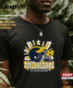 Image One Men's Michigan Wolverines Grey Helmet Star T Shirt