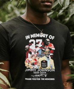 In Memory Of Jimmy Johnson 1938 2024 San Francisco 49ers Signature Thank You For The Memories t shirt