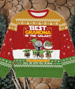 In The Galaxy, Gift For Grandparents, Personalized Knitted Ugly Sweater, Alien Grandkid Sweater,