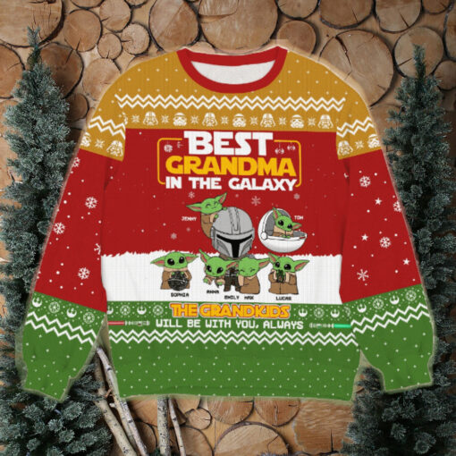 In The Galaxy, Gift For Grandparents, Personalized Knitted Ugly Sweater, Alien Grandkid Sweater,