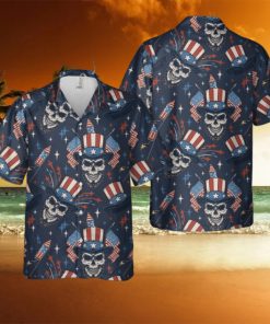 Independence Day 4th Of July Skull Hawaiian Shirt