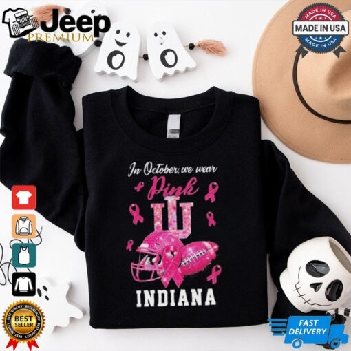 Indiana Hoosiers In October We wear Pink Breast Cancer Awareness Shirt