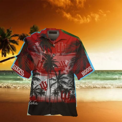 Indiana Hoosiers Short Sleeve Button Up Tropical Hawaiian Shirt