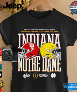 Indiana at Notre Dame 2024 25 College Football Playoff helmet shirt