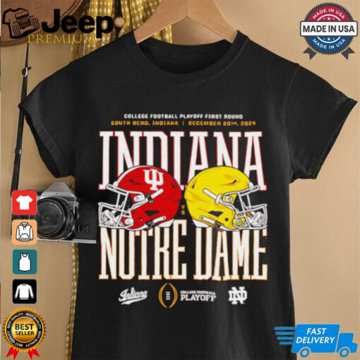 Indiana at Notre Dame 2024 25 College Football Playoff helmet shirt