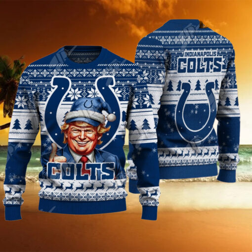 Indianapolis Colts Christmas Donald Trump Knitted Sweater