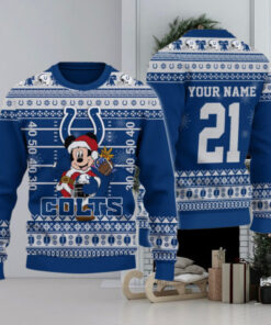 Indianapolis Colts Mickey Mouse Santa Ugly Christmas Sweater