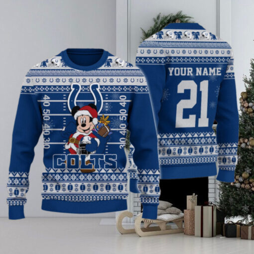 Indianapolis Colts Mickey Mouse Santa Ugly Christmas Sweater