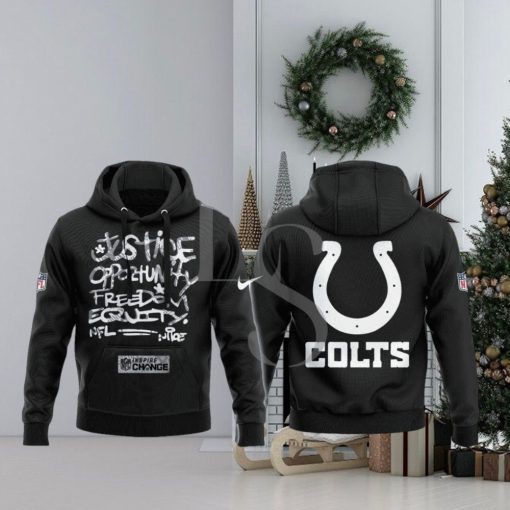 Indianapolis Colts NFL Justice Opportunity Equity Freedom Hoodie 3D