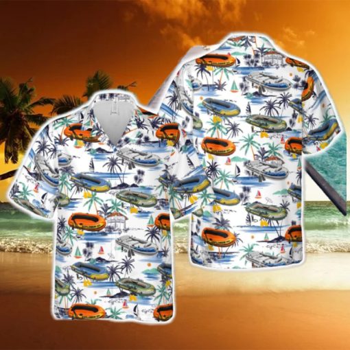 Inflatable Boat Hawaiian Shirt Gift For Holidays Beach