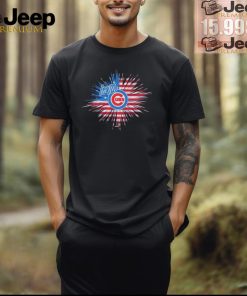 Iowa Chicago Cubs logo USA fireworks shirt